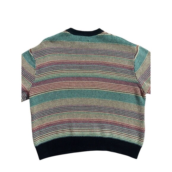 Teddy Fresh Striped Rainbow Pullover Knit Cotton Sweater Crew Neck Size S - Picture 7 of 11